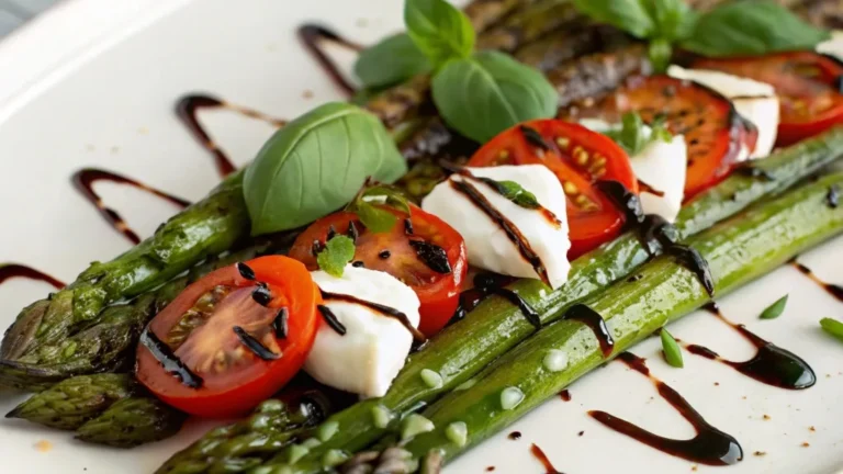 Gourmet Caprese Asparagus with Basil Garnish
