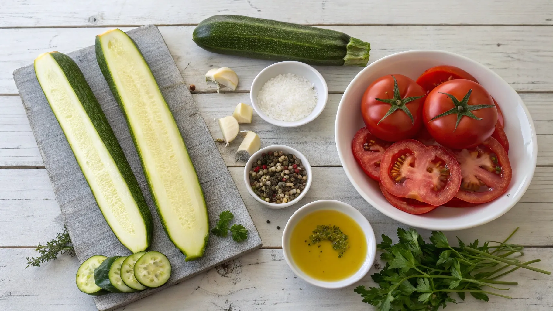 Fresh Zucchini and Tomato Ingredients – What You Need for Casserole