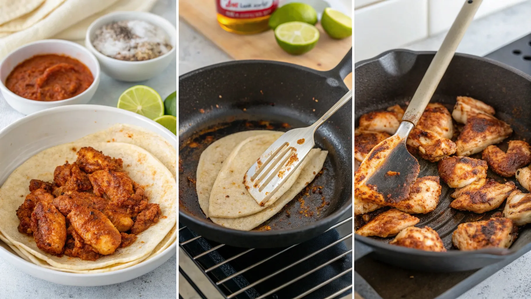 Step-by-Step Chicken Taco Cooking Process