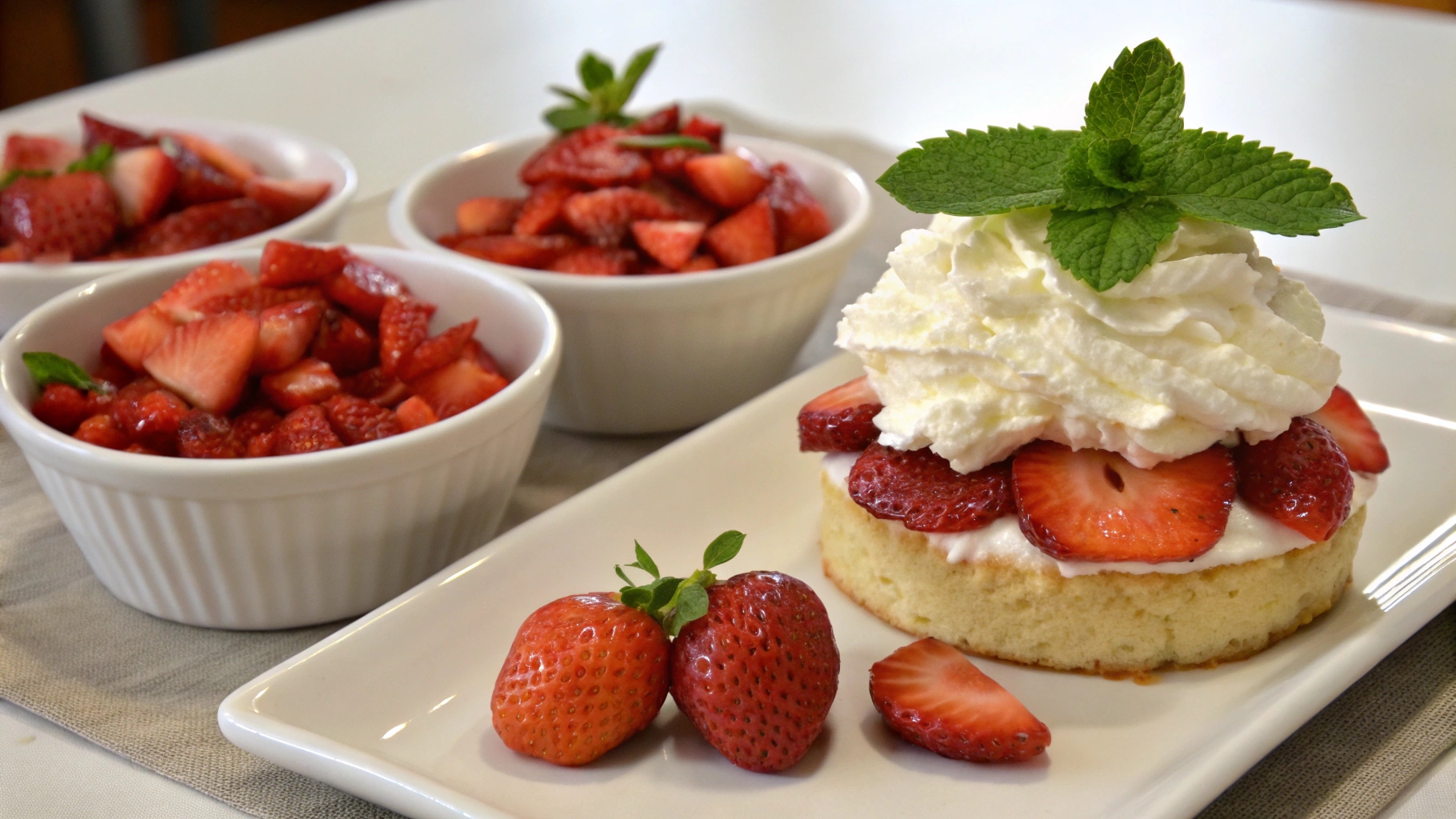 A plated strawberry shortcake bliss 