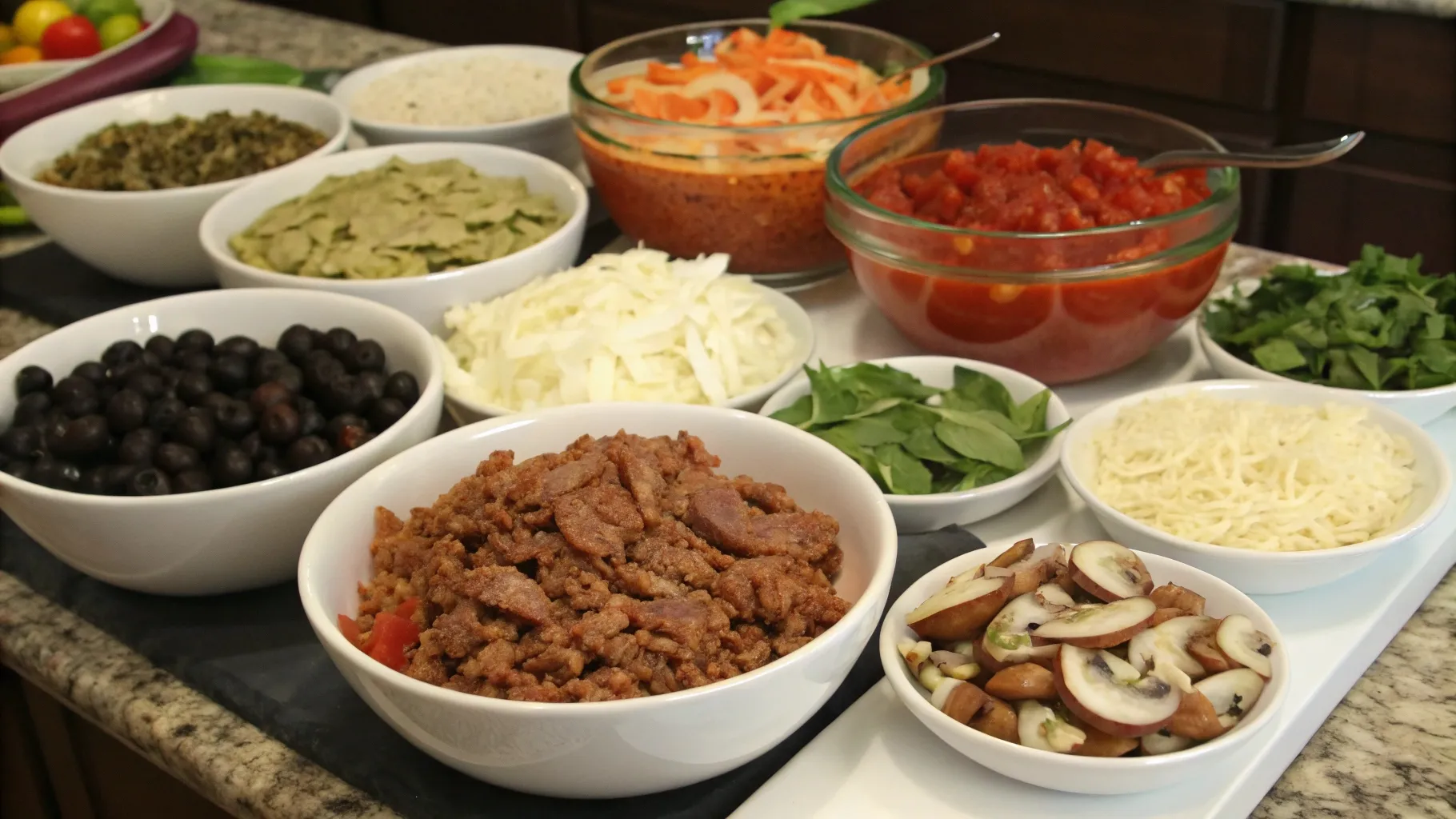 Ingredients of Low Carb Crustless Pizza Bowl