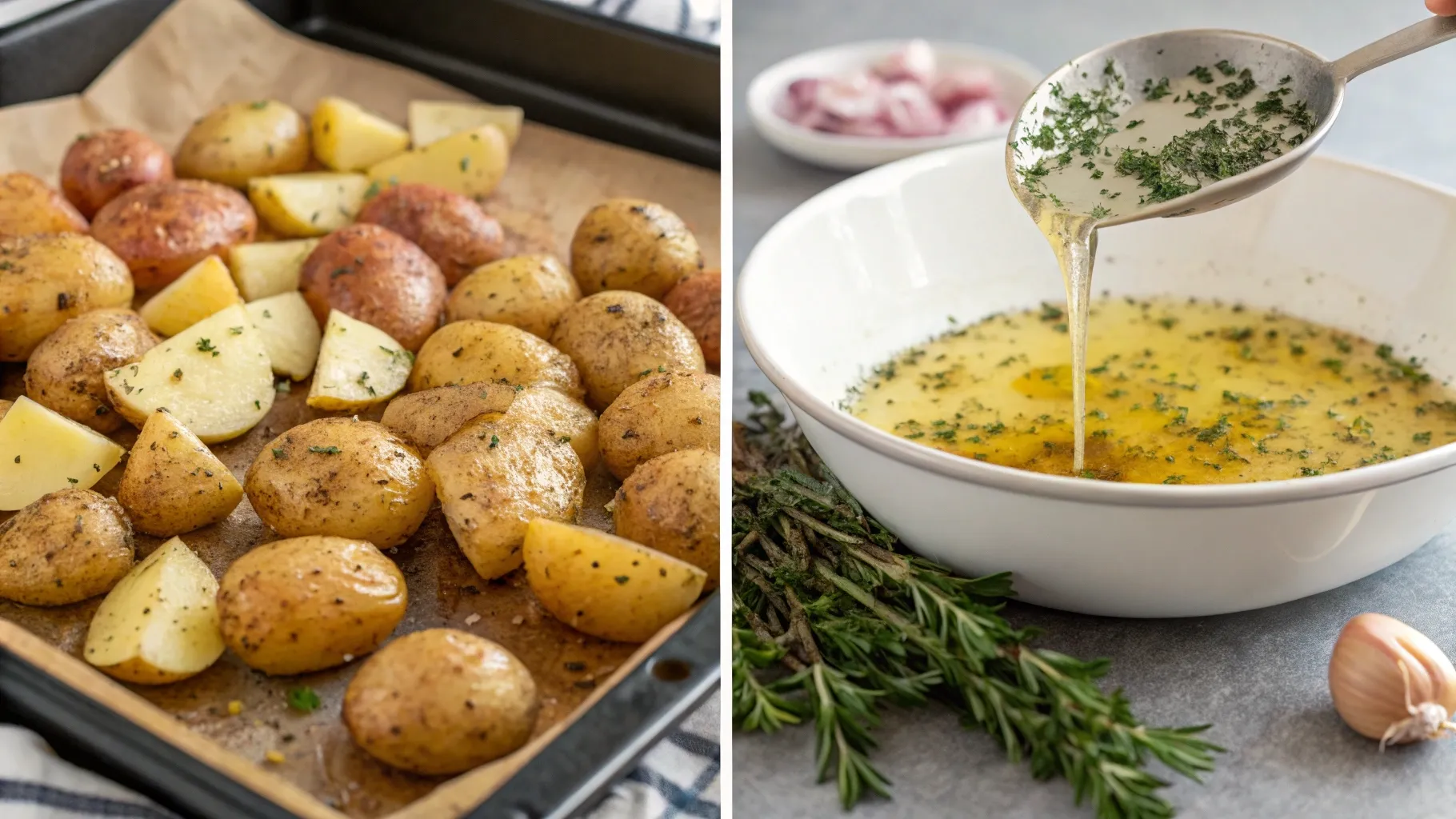collage-seasoned-potatoes-and-herbed-butter-roasting-sauce