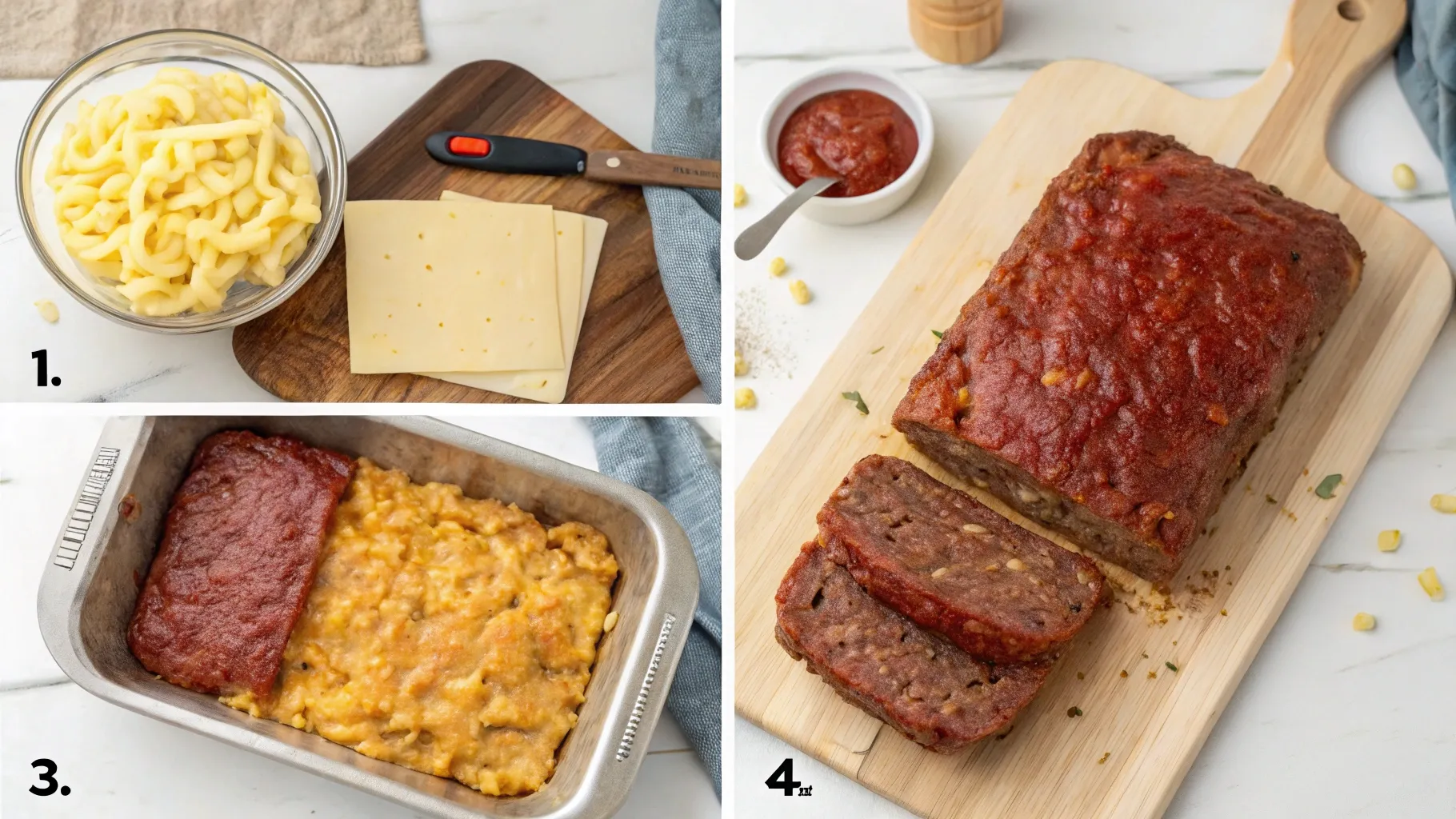 step-by-step-mac-and-cheese-stuffed-meatloaf-collage