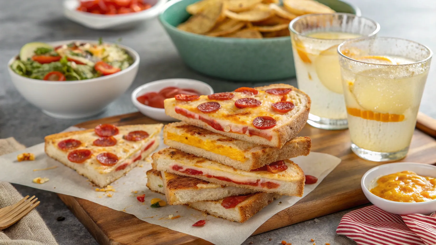 a shot of Pepperoni Pizza Toastie