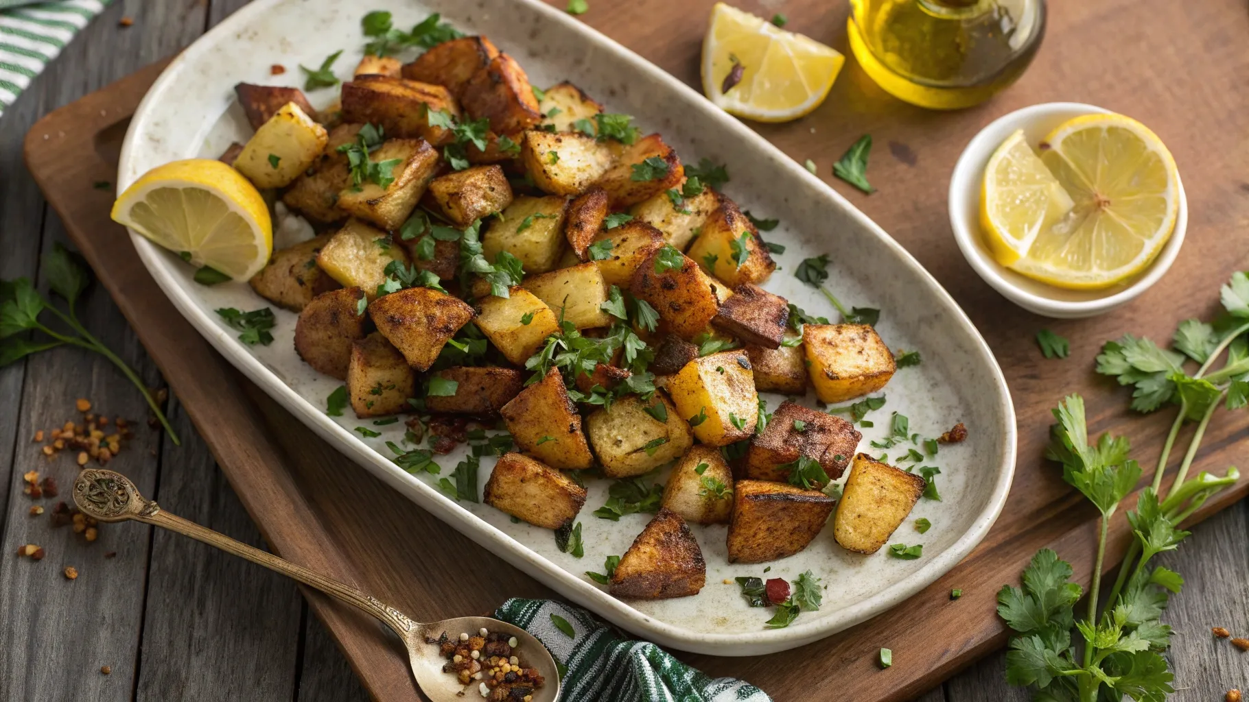 crispy-roasted-potatoes-garnished-with-fresh-parsley-and-lemon