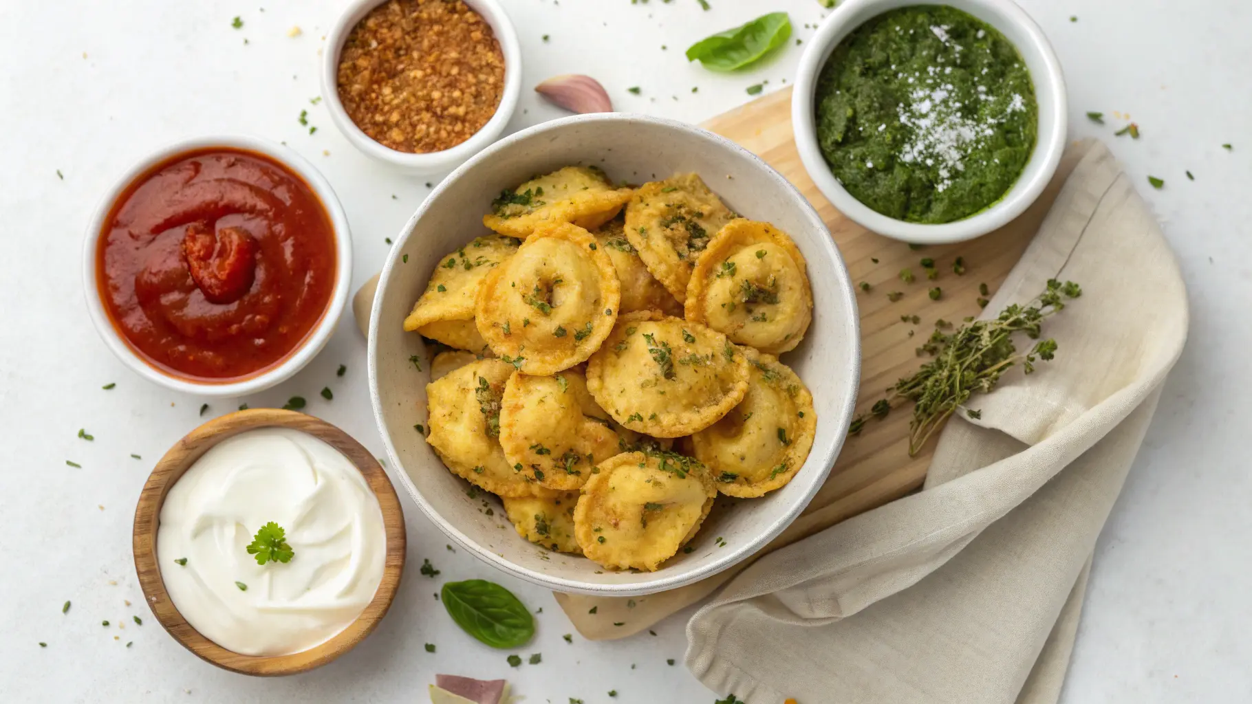 Crispy Air Fryer Tortellini with Dipping Sauces – Easy Appetizer Idea