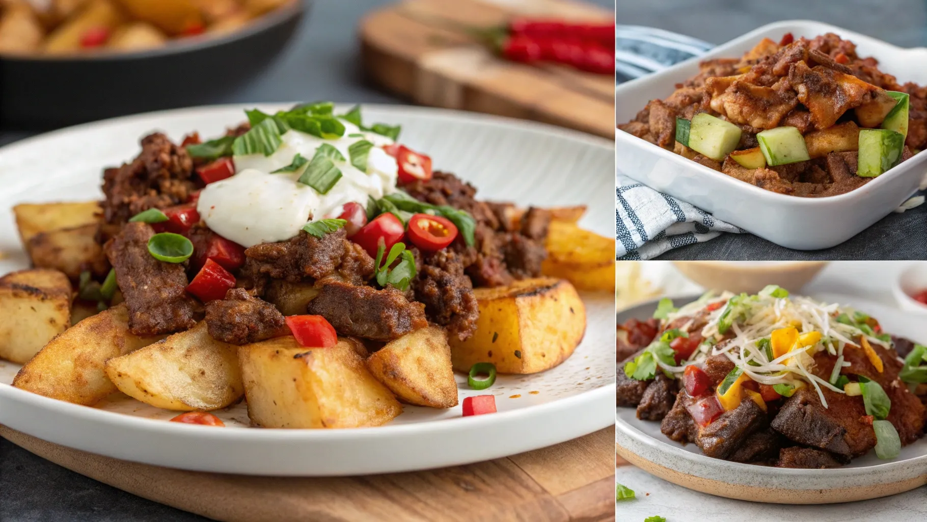 variations of Crispy Potatoes Saucy Beef