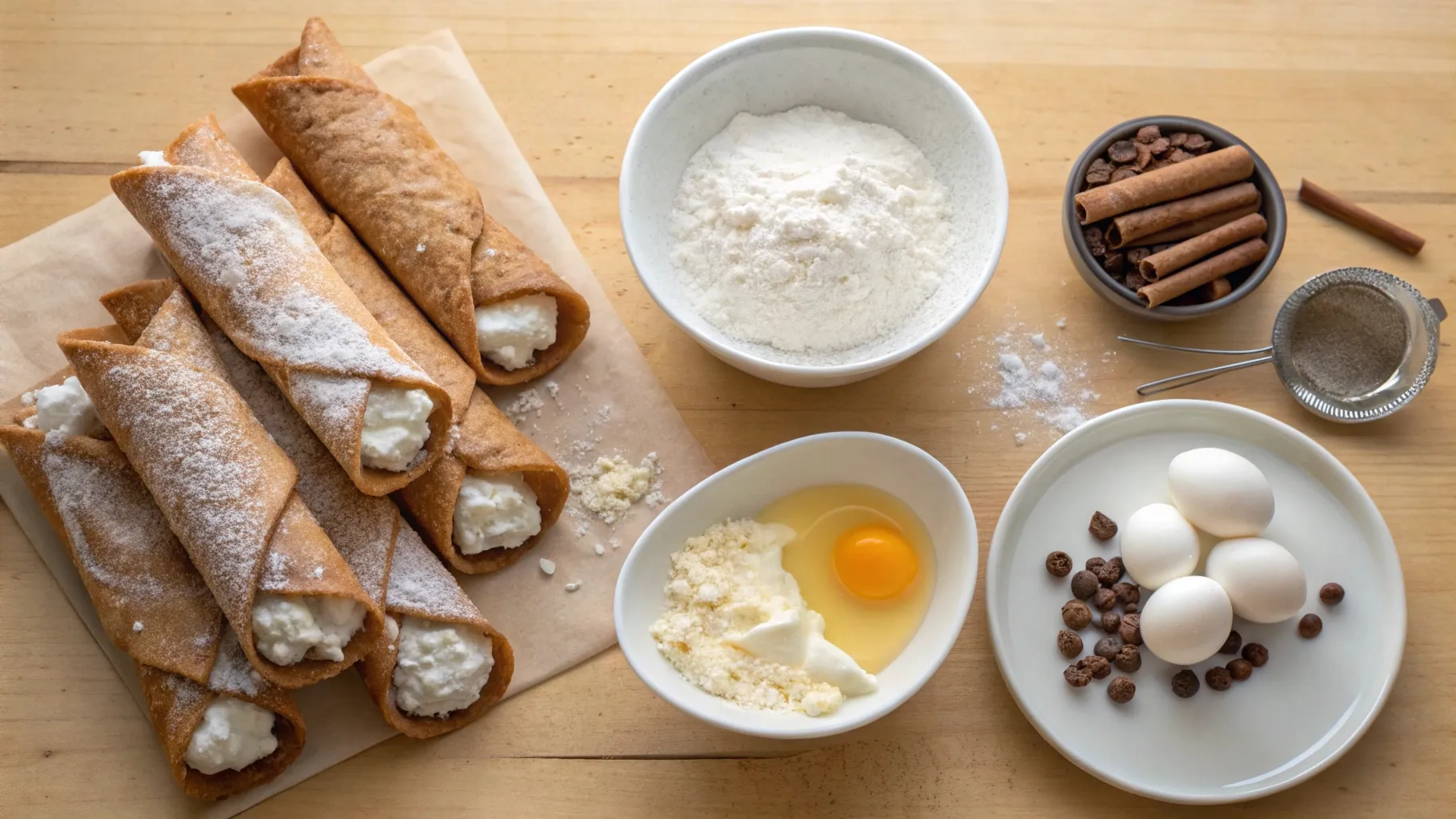 ingredients for Authentic Italian Cannoli