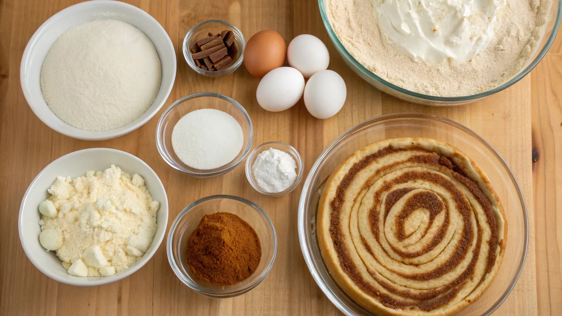 ingredients for Cinnamon Roll Cheesecake