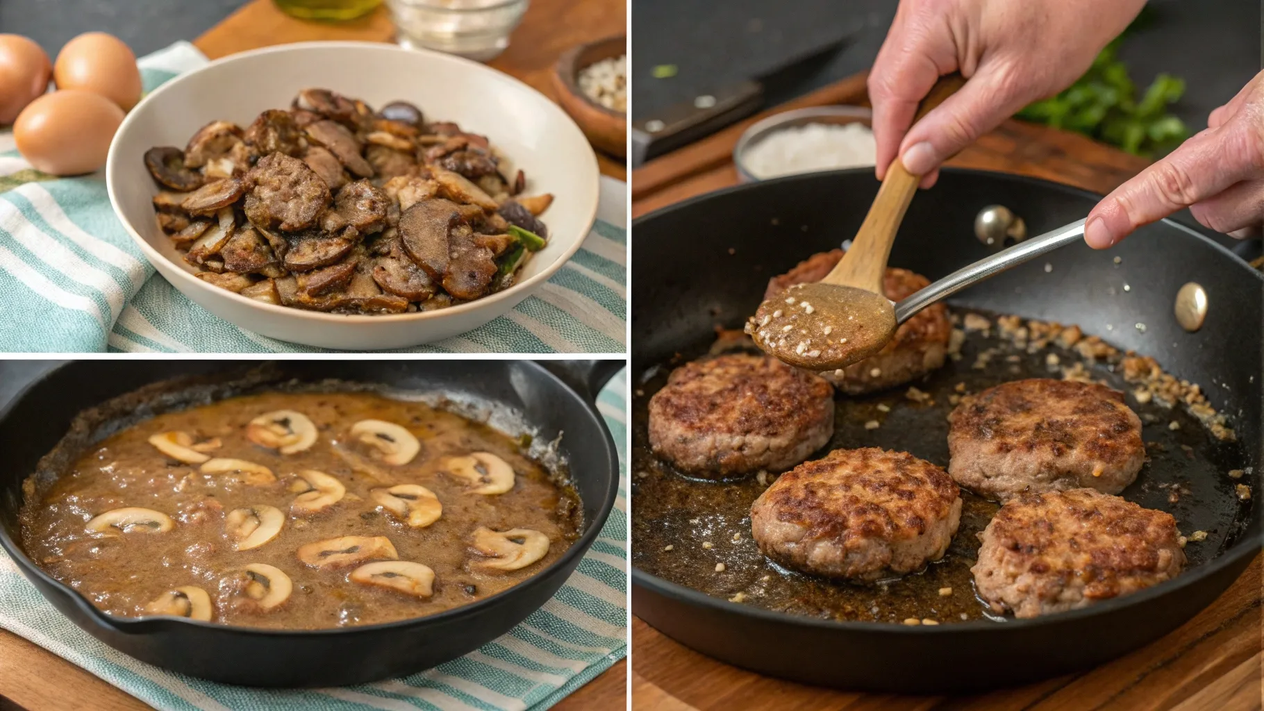 the making of Salisbury Steak