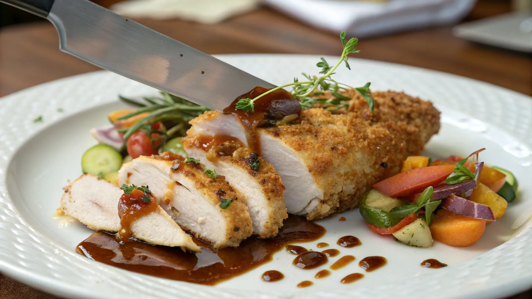 Parmesan Crusted Chicken with Creamy Garlic Sauce