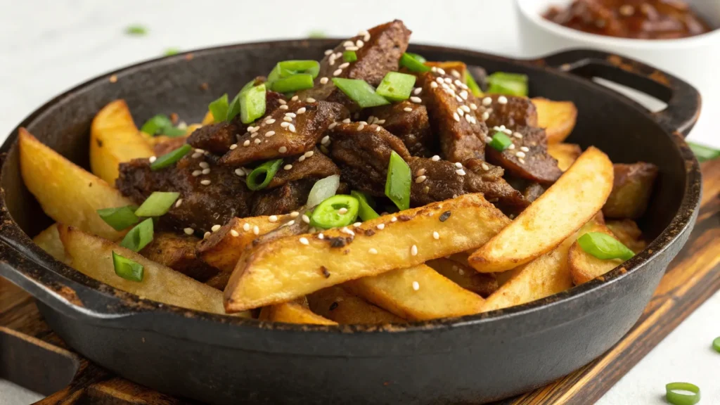 Crispy Potatoes Saucy Beef