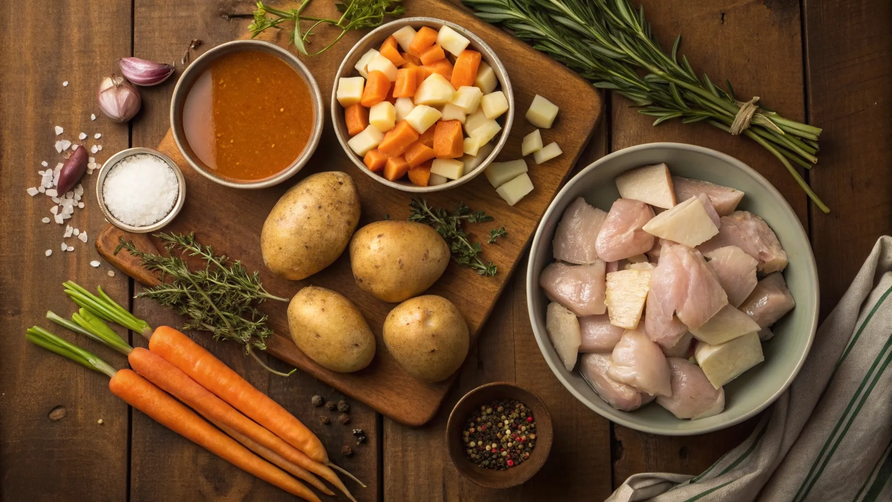 ingredients for Chicken and Potato Bake