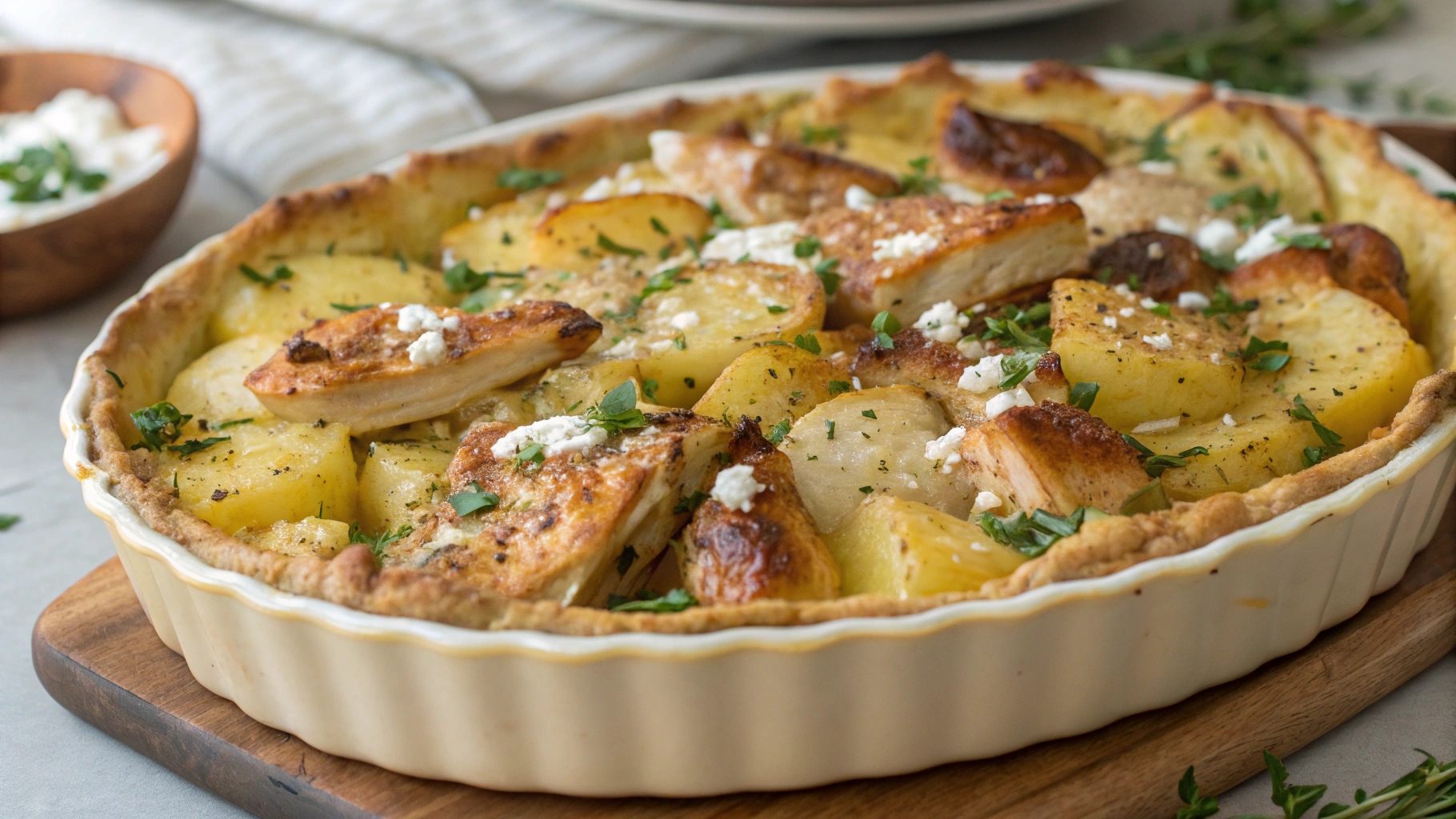 a serving of Chicken and Potato Bake