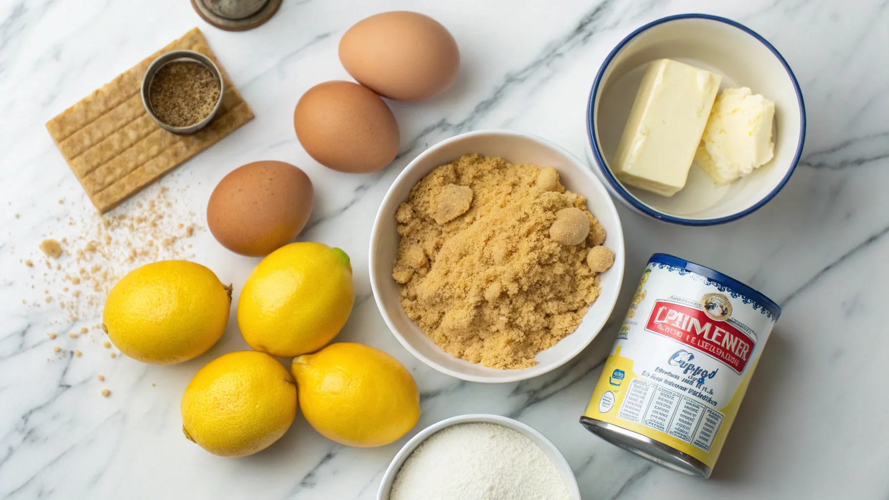ingredients for creamy lemon squares