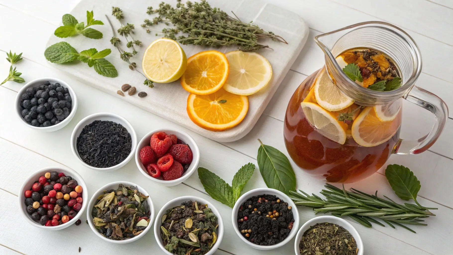 ingredients for summer iced tea
