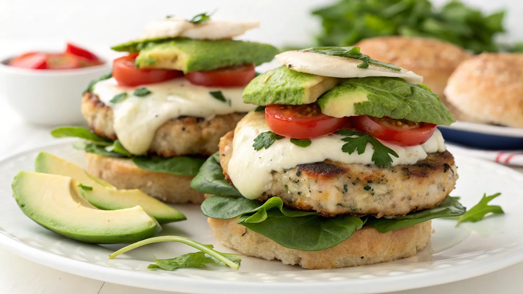 Cheddar and Spinach Chicken Burgers