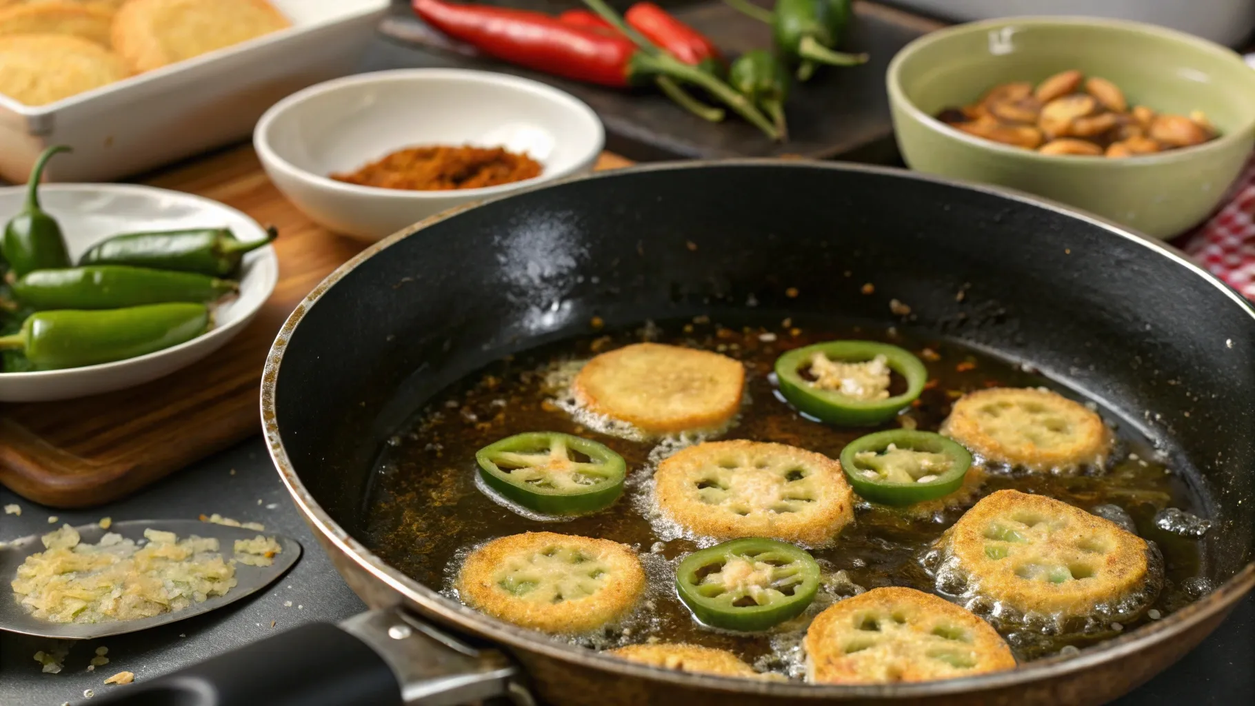 the making of Fried Jalapeños
