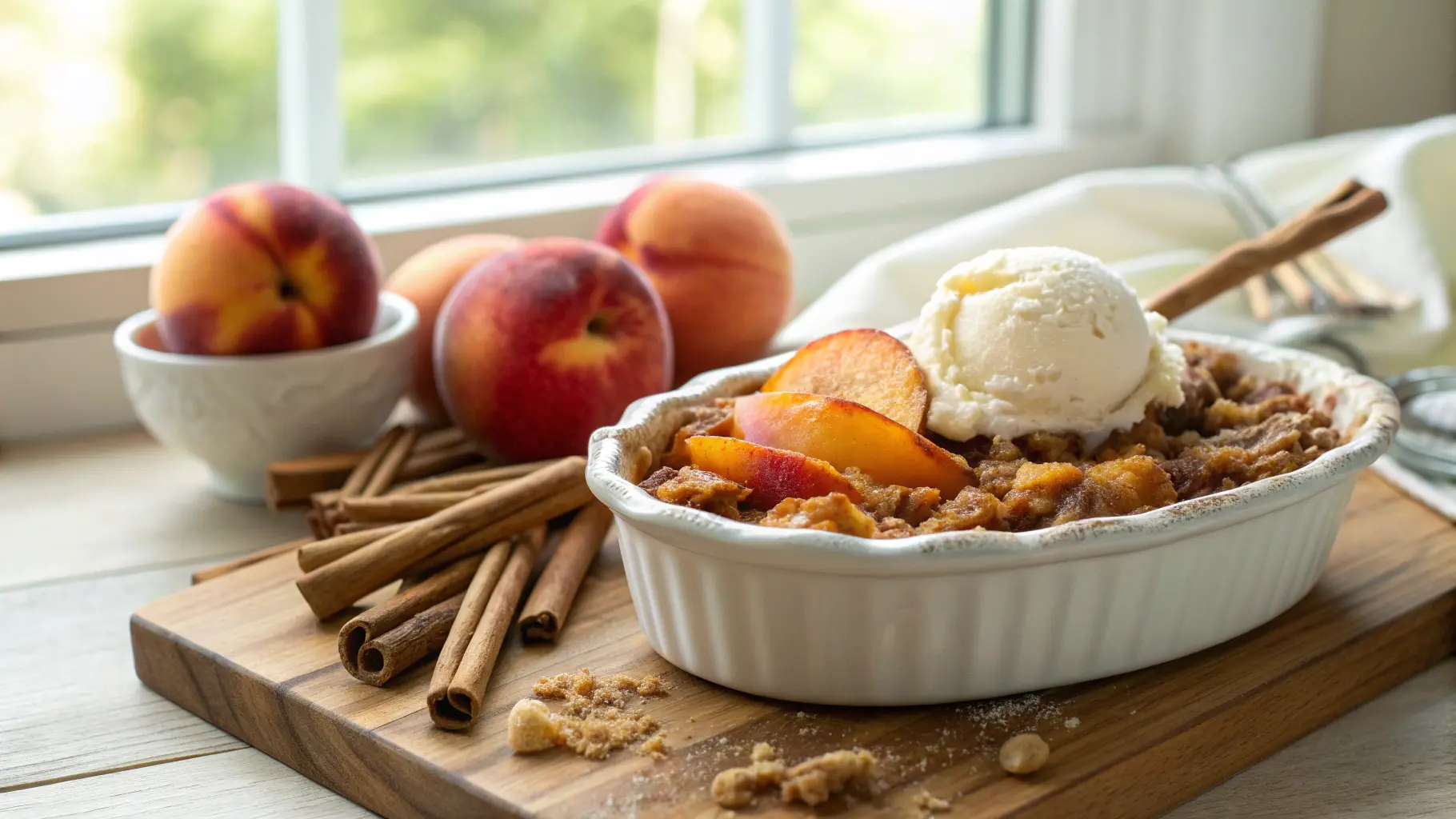 Peach Crisp with Fresh Peaches