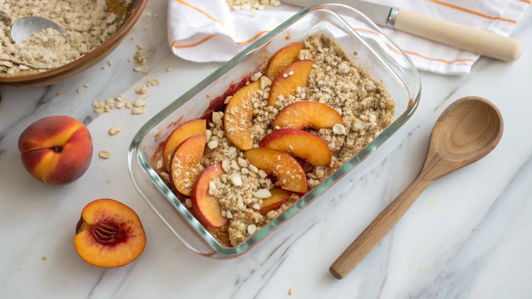 unbaked peach crisp